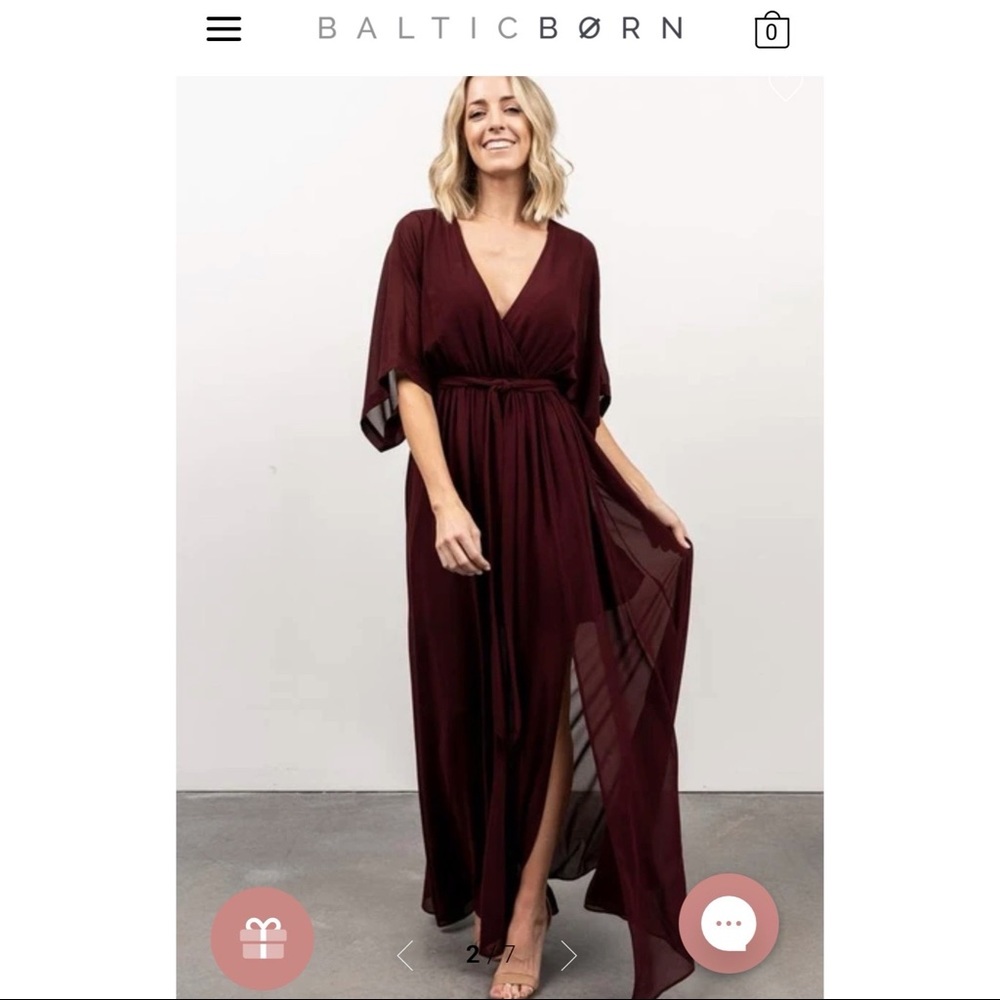 Baltic Børn Kia Kimono Maxi dress in Mulberry